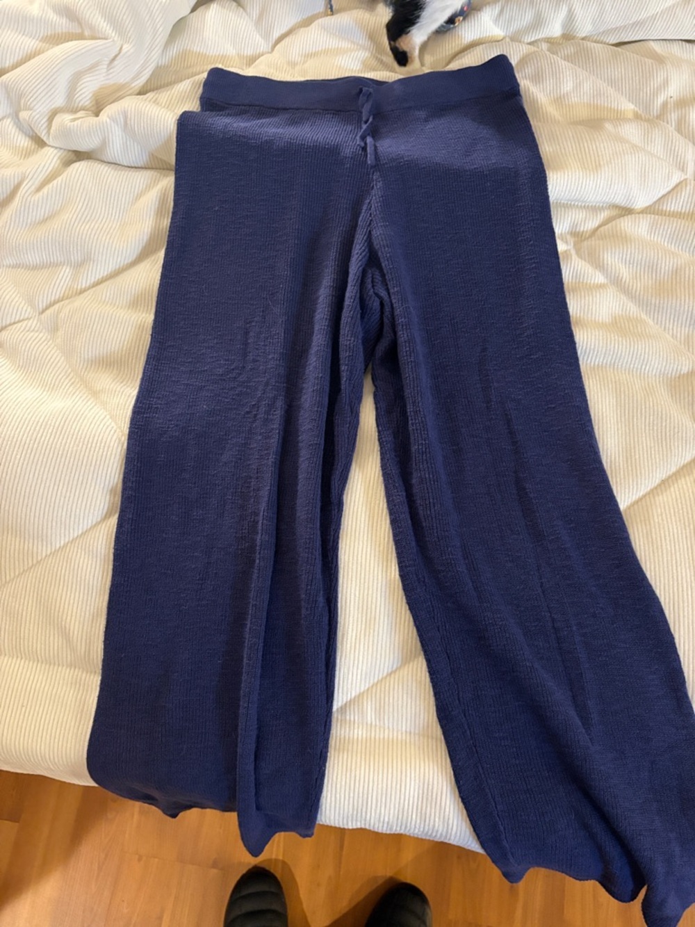 Free people beach Women's Navy Wide-Leg Knit Pants